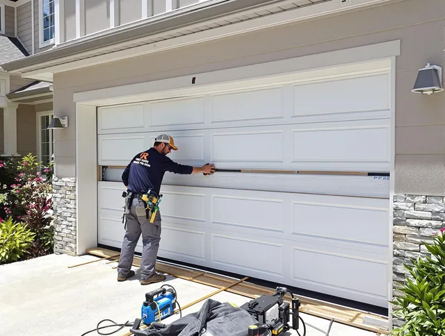 Horizon West Garage Door Repair team performing complete garage door replacement at Horizon West residence