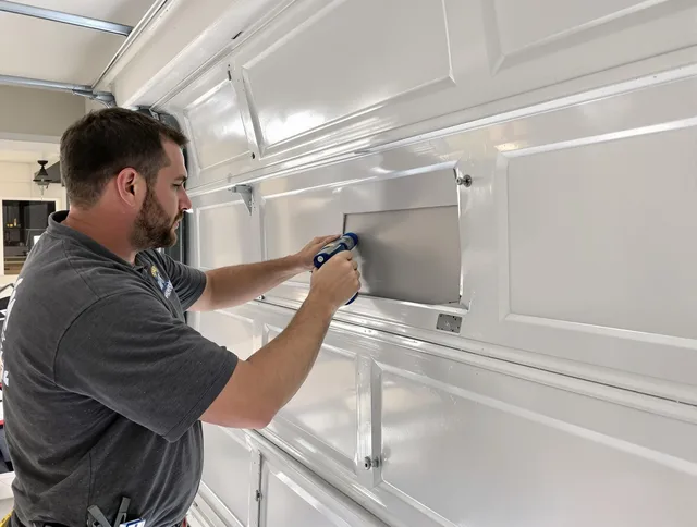 Garage door panel repair by Horizon West Garage Door Repair in Horizon West