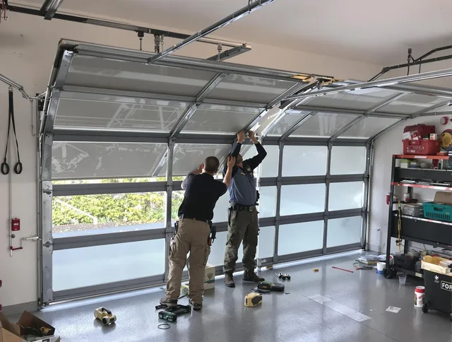 Horizon West Garage Door Repair expert performing precise panel replacement on Horizon West garage door